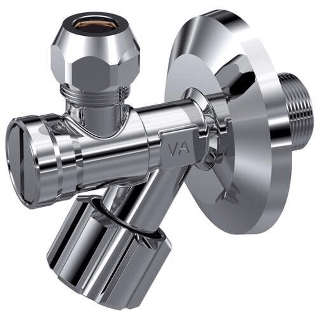 Raminex Hoekstopkraan 1/2" buitendraad x10mm knel (3/8" buitendraad aansluiting) met filter