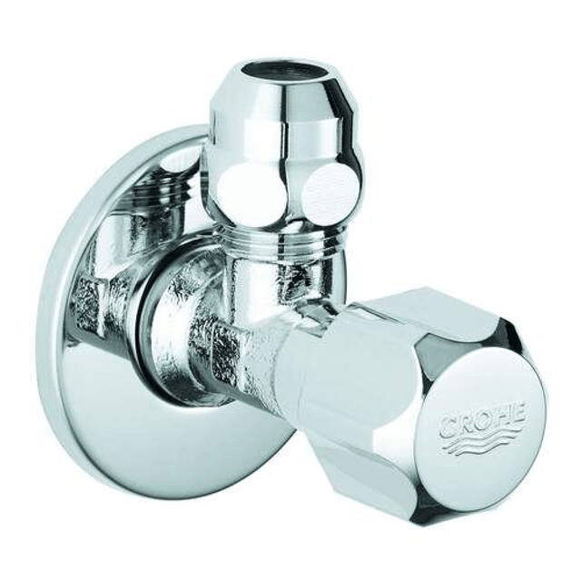 22018000  Grohe hoekstopkraan 1/2" buitendraad x 10 mm knel met rozet chroom
